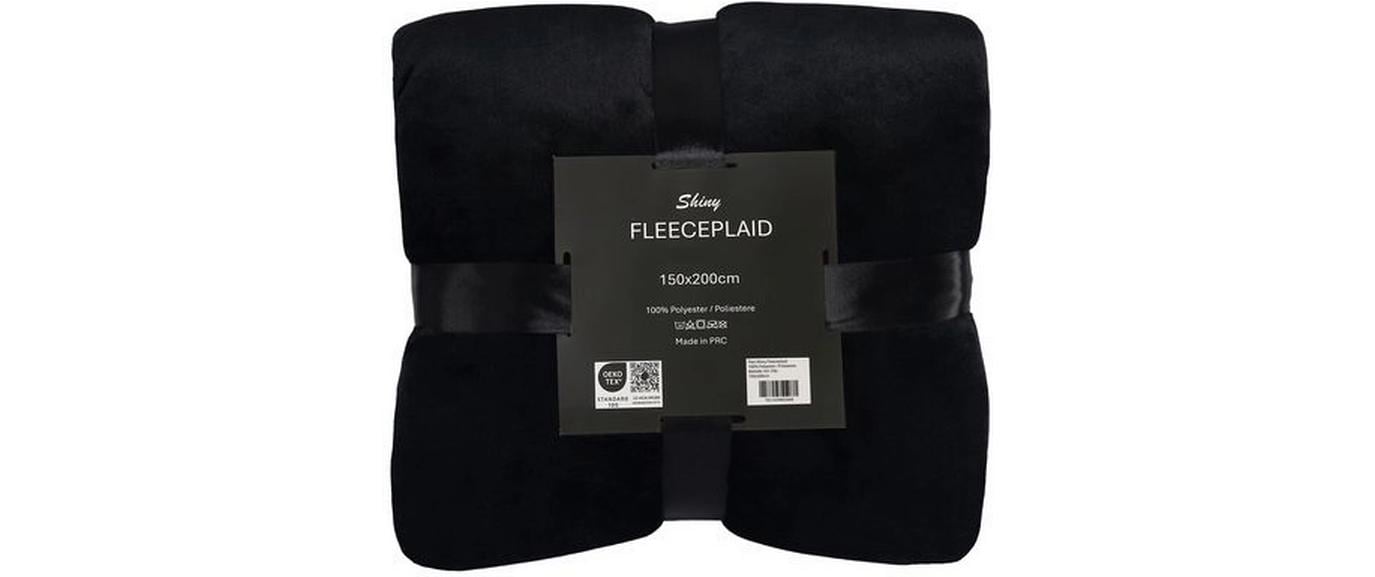 Flair Flanelldecke Shiny 150x200 Schwarz
