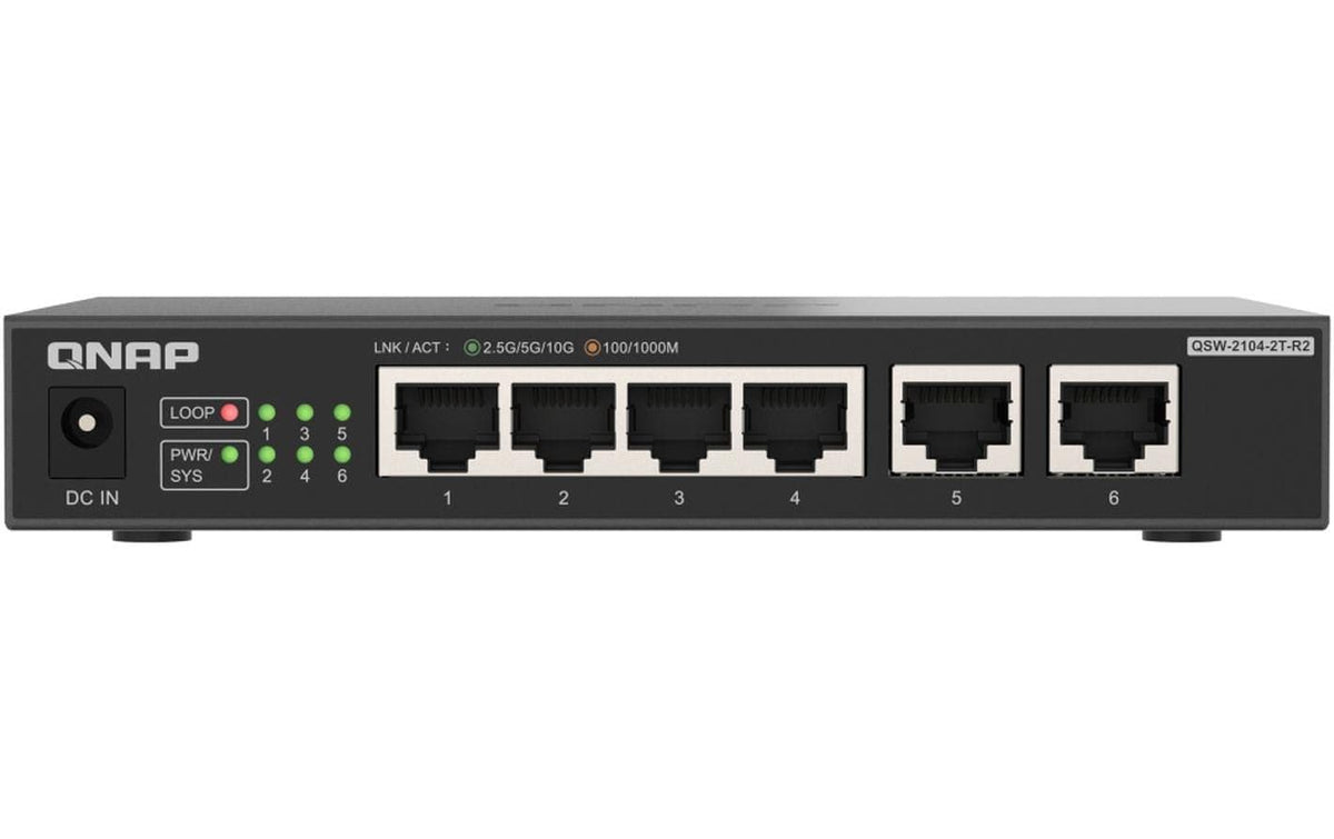 QNAP QSW-2104-2T-R2, 2+4-Port 10/2.5GbE Sw.
