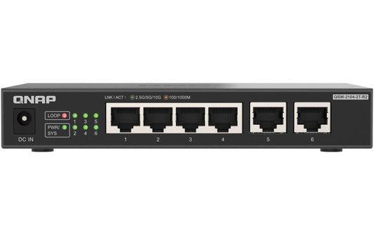 QNAP QSW-2104-2T-R2, 2+4-Port 10/2.5GbE Sw.