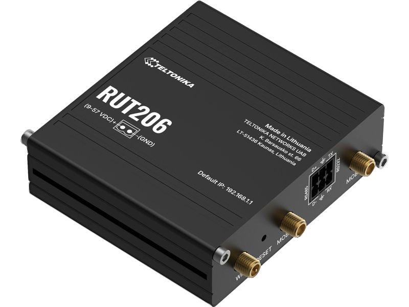 Teltonika | LTE Industrierouter RUT206 | Cat.4 LTE, RS232,RS485, PoE, 2Pin DC