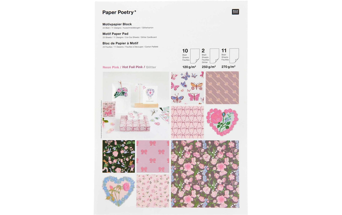Rico Motivpapierblock La Vie En Rose