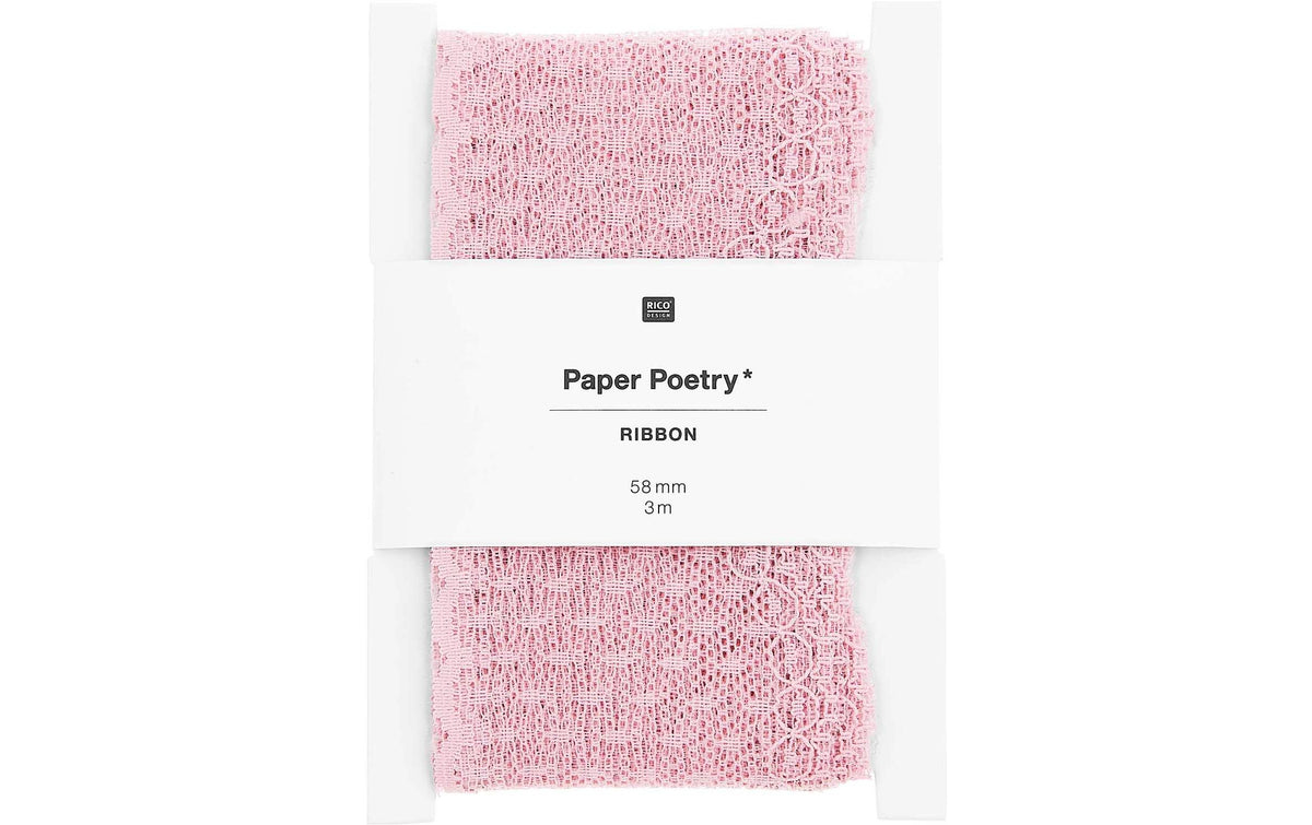 Rico Spitzenband Pünktchen, rosa