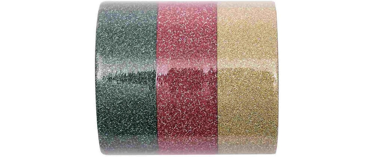 Rico Washi Tape Set Glitter, rot - grün