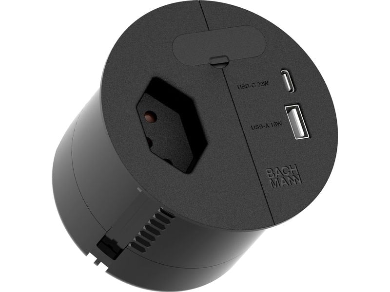 Bachmann | Steckdose Loop in Charge A/C 22W | 2m - Schwarz