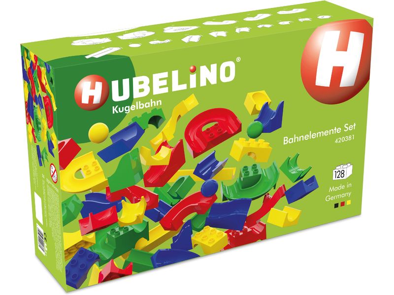 Hubelino | Kugelbahn: Bahnelemente Set | Alter: 2+ Teile: 128