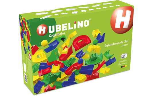 Hubelino | Kugelbahn: Bahnelemente Set | Alter: 2+ Teile: 128