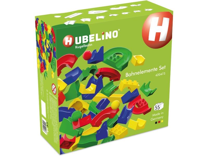 Hubelino | Kugelbahn: Bahnelemente Set | Alter: 2+ Teile: 55
