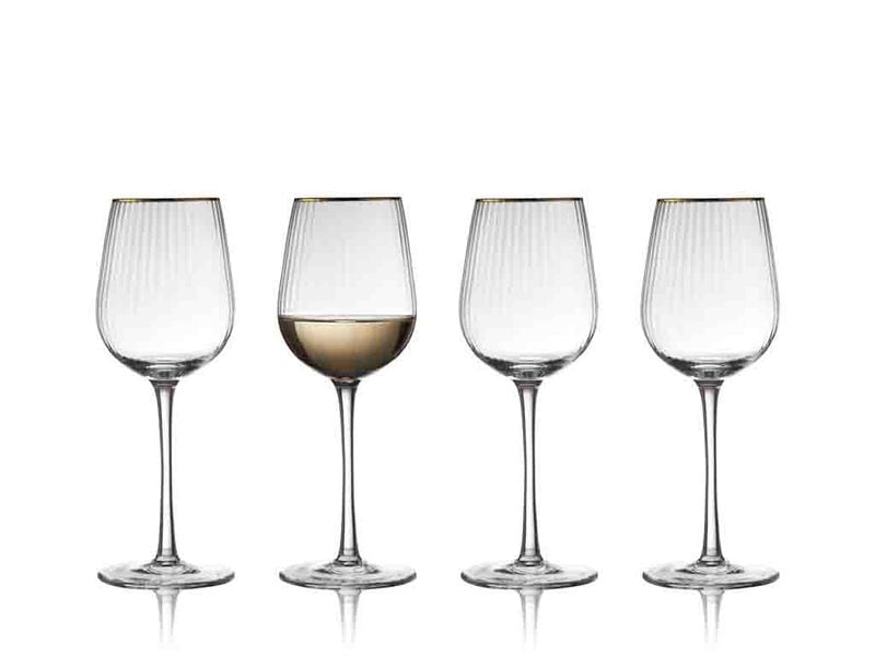 Lyngby | Weissweinglas Palermo Gold 30 cl | 4 Stk. Farbe Transparent, Glas