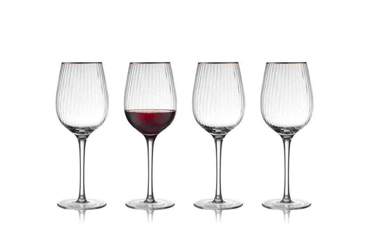 Lyngby | RotweinglasPalermo Gold 40 cl 4 Stk. | Farbe Transparent, Glas with gold rim