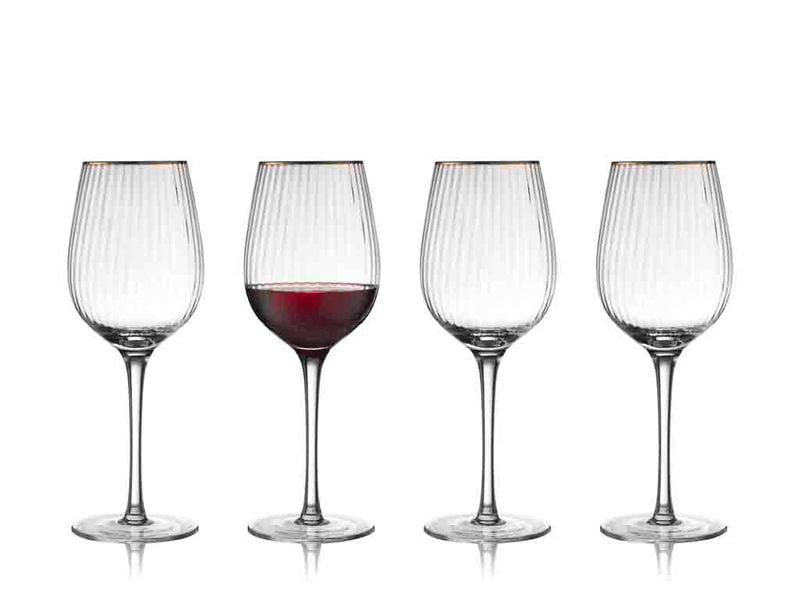 Lyngby | RotweinglasPalermo Gold 40 cl 4 Stk. | Farbe Transparent, Glas with gold rim