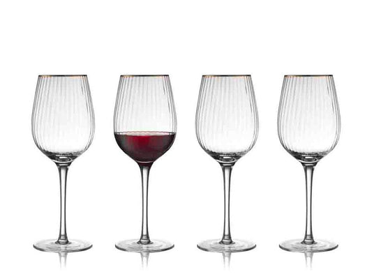 Lyngby | RotweinglasPalermo Gold 40 cl 4 Stk. | Farbe Transparent, Glas with gold rim