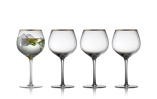 Lyngby | Gin Glas Palermo Gold 65 cl 4 Stk. | Farbe Transparent, Glas with gold rim