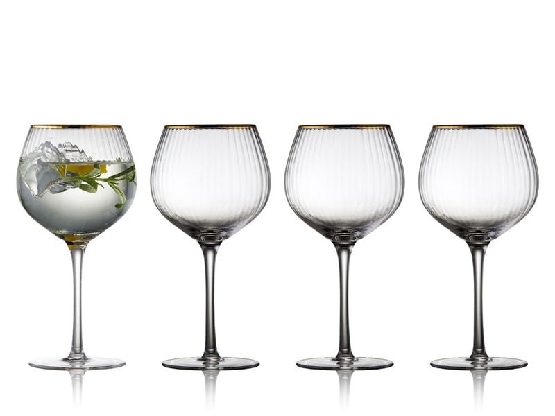Lyngby | Gin Glas Palermo Gold 65 cl 4 Stk. | Farbe Transparent, Glas with gold rim