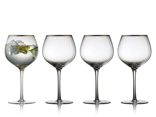 Lyngby | Gin Glas Palermo Gold 65 cl 4 Stk. | Farbe Transparent, Glas with gold rim