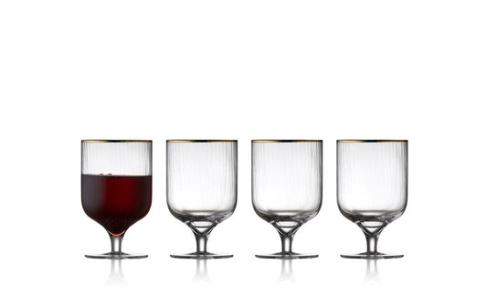 Lyngby | Weinglas Palermo Gold 30 cl 4 Stk. | Farbe Transparent, Glas with gold rim