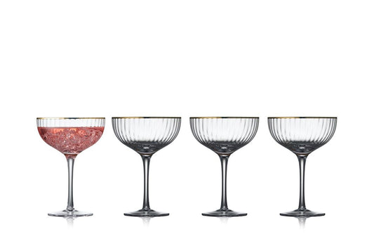 Lyngby | Cocktaiglas Palermo Gold 31.5 cl | 4 Stk. Farbe Transparent, Glas