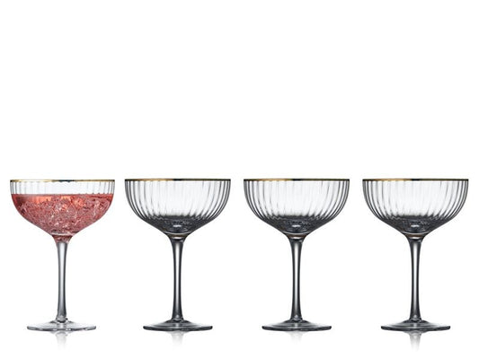 Lyngby | Cocktaiglas Palermo Gold 31.5 cl | 4 Stk. Farbe Transparent, Glas