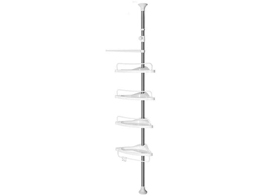 Songmics | Duschregal, Weiss,höhenverstellbar | 95-300 cm, 4 Ablagen,Traglast proAblage 2kg