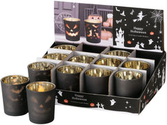 Boltze | Teelichthalter Halloweeny | ASSORTIERT, 1 Stück , 6.7x5.5cm, Glas
