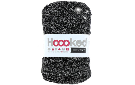 Hoooked RibbonXL, Lurex, Black Sparkle