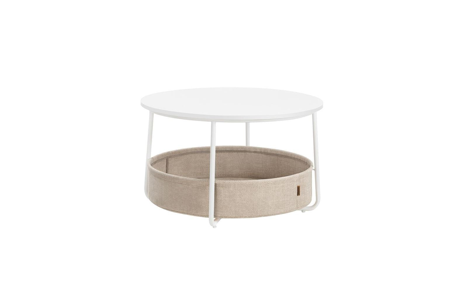 VASAGLE, Couchtisch 75 x 45 cm, Beige/Weiss