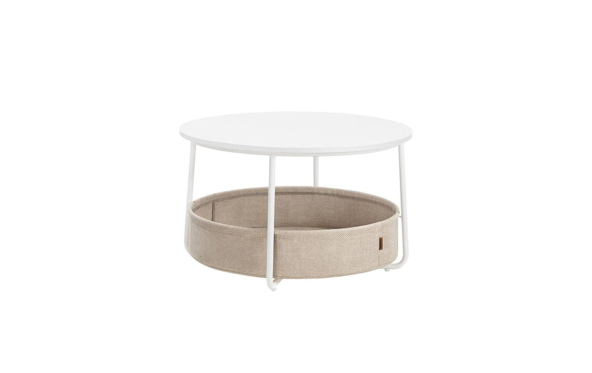 VASAGLE, Couchtisch 75 x 45 cm, Beige/Weiss