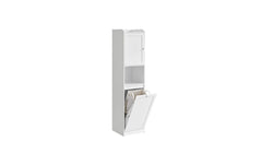 VASAGLE | Badezimmerschrank mit Wäschekorb | 40x40x170 cm (TxBxH),MDF, Polyestergewebe
