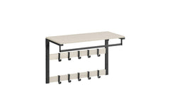 VASAGLE | Garderobe Ablage und 10 Haken | 30x65x42 cm (TxBxH), Stahl, Holzspanplatte