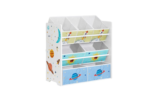 Songmics | Regal mit 7 Boxen | 29.5x62.5x60 cm (TxBxH),MDF, Stahl, Vlies