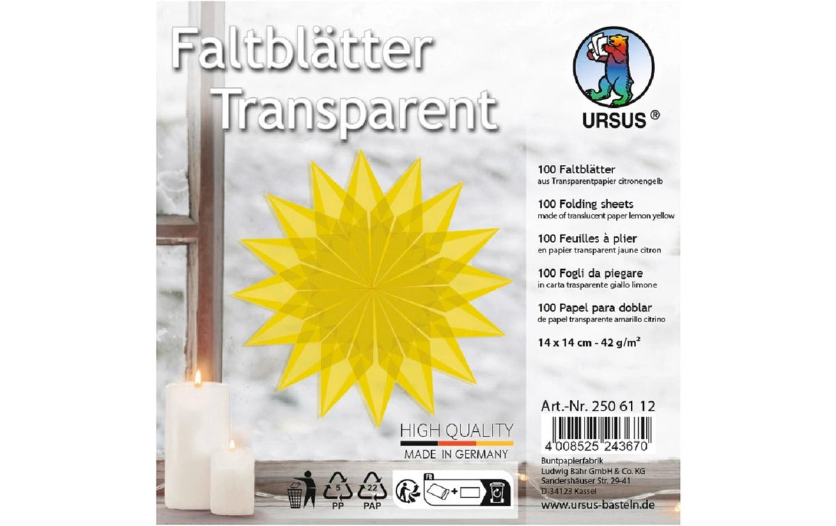 URSUS Faltblätter Origami Transparent