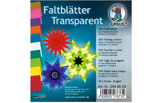 URSUS Faltblätter Origami Transparent