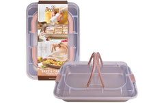 Decora | Backform Rose Gold | 2-teilig, Backform mit Transportdeckel