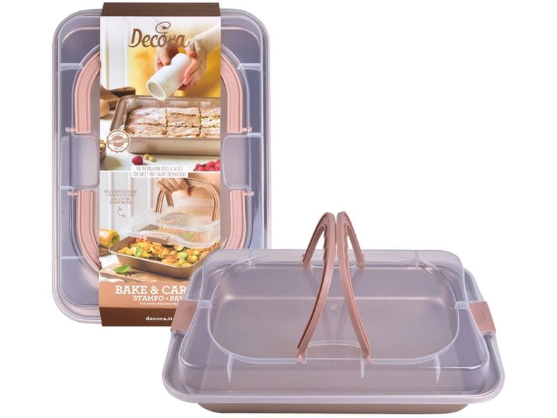 Decora | Backform Rose Gold | 2-teilig, Backform mit Transportdeckel