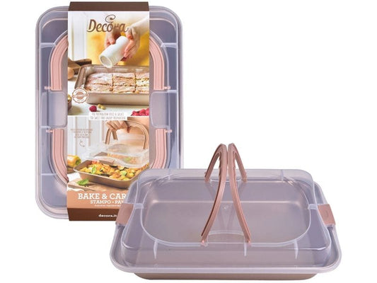 Decora | Backform Rose Gold | 2-teilig, Backform mit Transportdeckel