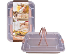 Decora | Backform Rose Gold | 2-teilig, Backform mit Transportdeckel