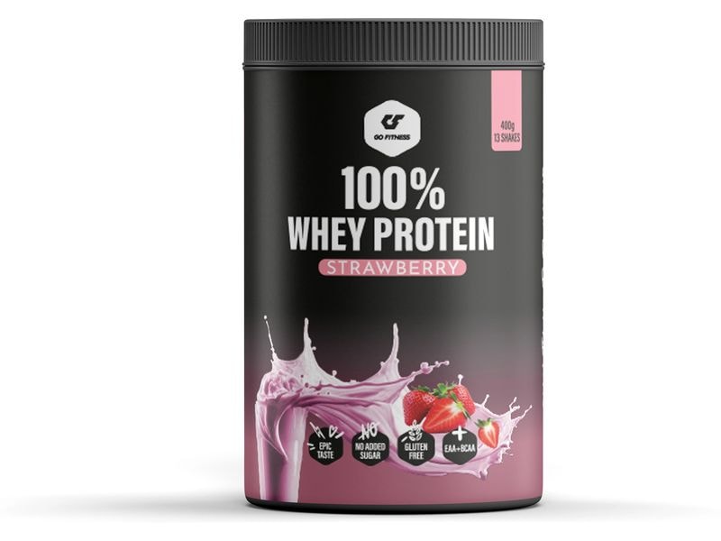 Go Fitness | Pulver 100% Whey Protein | Erdbeere 400 g