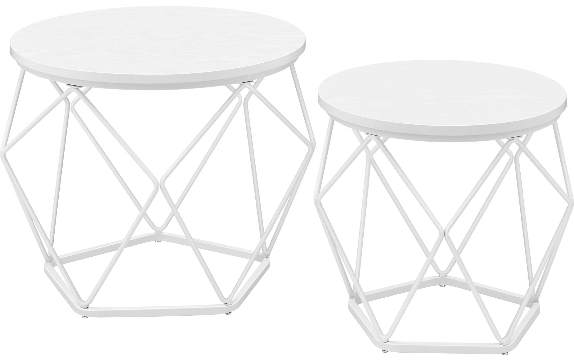 Vasagle Couchtisch 2er Set, Weiss