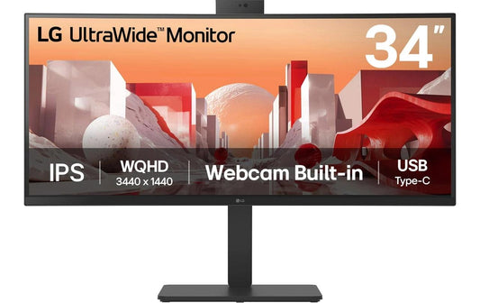 LG | 34BA85QE-B 34, 3440x1440 | IPS, KVM Switch, USB C, Webcam, RJ45, HDMI