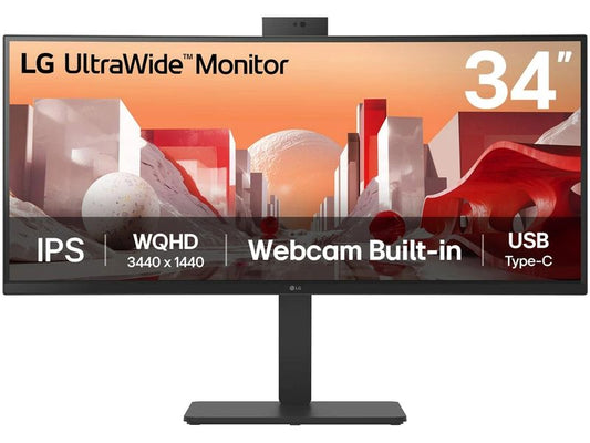 LG | 34BA85QE-B 34, 3440x1440 | IPS, KVM Switch, USB C, Webcam, RJ45, HDMI