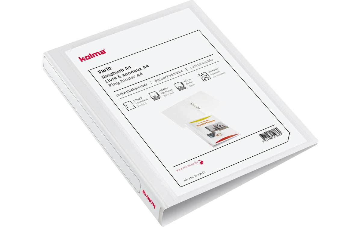 Kolma, Ringbuch Vario light Ø 3.8 cm, Weiss