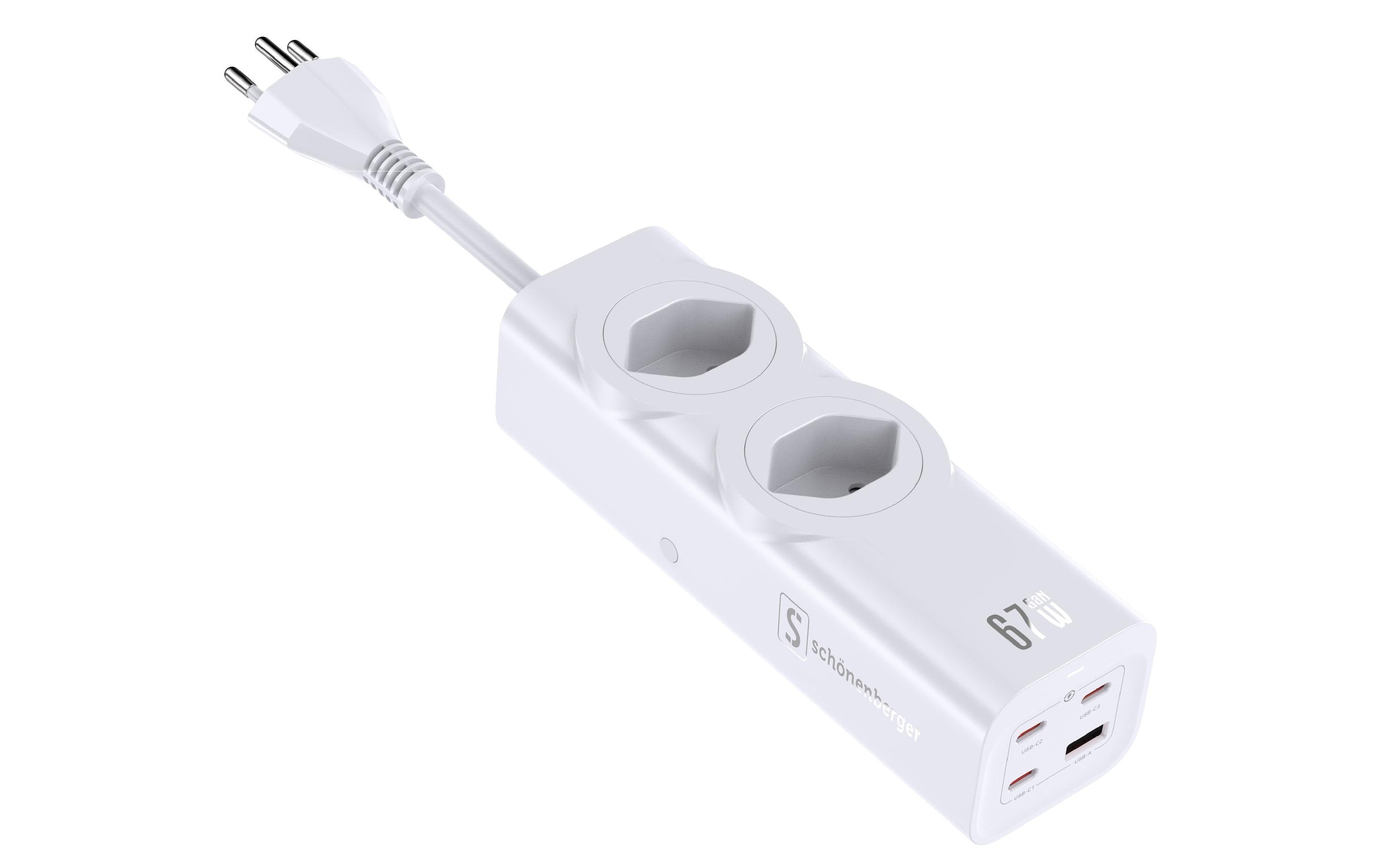 Fast Charging Station 2xT13 3xUSB-C 1xUSB