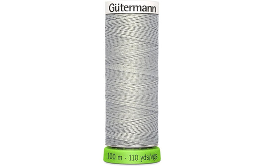 Gütermann | Nähfaden rPET, hellgrau | Spule 100 m, Nr. 100, 100 % PES recy.