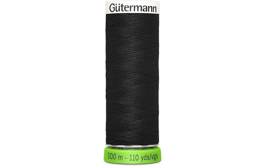 Gütermann | Nähfaden rPET, schwarz | Spule 100 m, Nr. 100, 100 % PES recy.