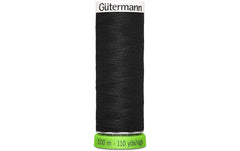 Gütermann | Nähfaden rPET, schwarz | Spule 100 m, Nr. 100, 100 % PES recy.