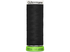 Gütermann | Nähfaden rPET, schwarz | Spule 100 m, Nr. 100, 100 % PES recy.