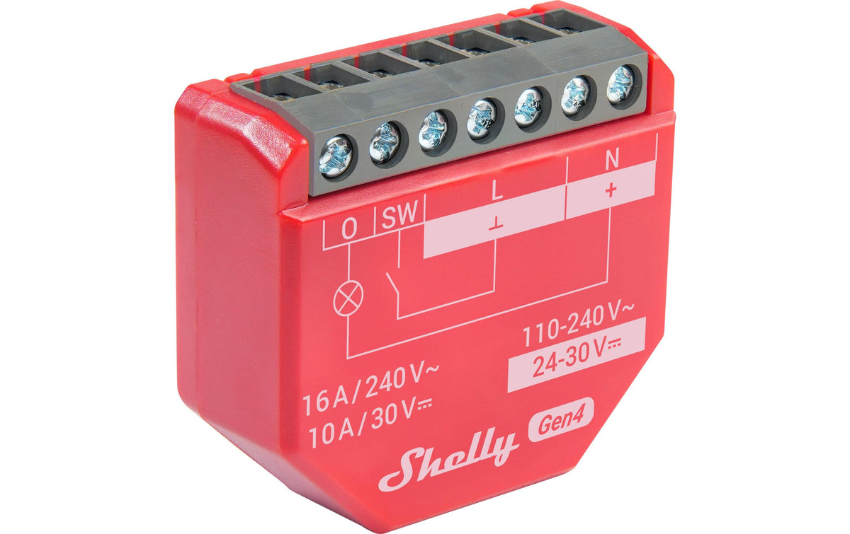 Shelly, WLAN-Schaltaktor 1PM Gen4 Rot, 16 A