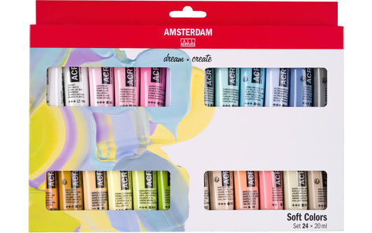 Amsterdam | Acrylfarbe Set Soft Colors | 24 Tuben à 20ml