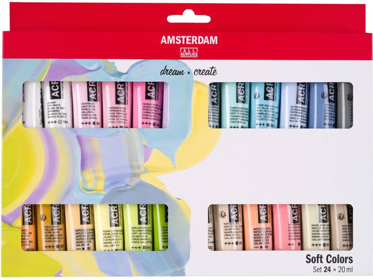 Amsterdam | Acrylfarbe Set Soft Colors | 24 Tuben à 20ml