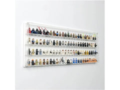 iDisplayit | Acryl-Wand-Display 100 LEGO-Minifiguren | mit weissem Hintergrund