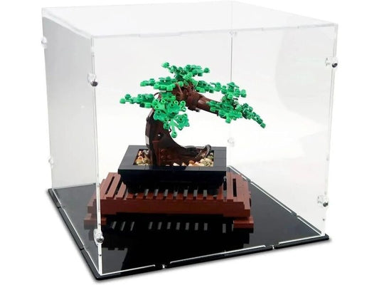 iDisplayit | Acryl-Display LEGO 10281 Bonsai Baum | mit schwarzem Boden
